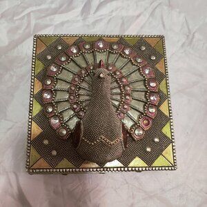 Trinket Box With Pheasant. Ceramic bling.